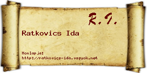 Ratkovics Ida névjegykártya