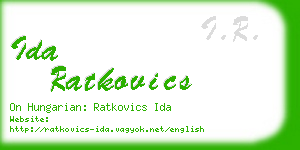 ida ratkovics business card